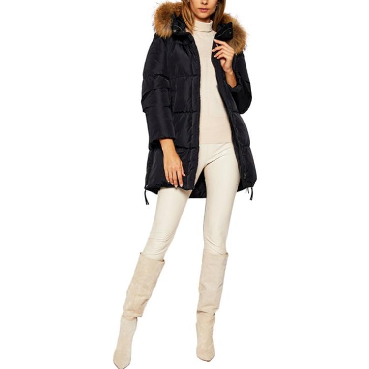 Lookbook (Women) 'S Max Mara MaxMara Bembo  Black Hooded Long Sleeve Down Jacket 54960213000-BEMBO