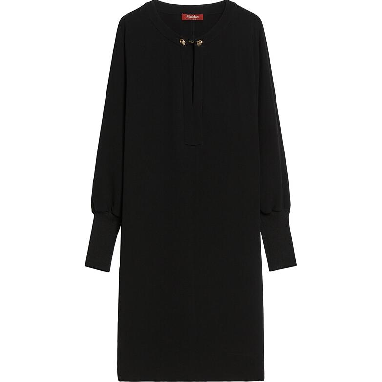 (Women) 'S Max Mara MaxMara Black Batwing Long Sleeve Loose Straight Dress 6226014106