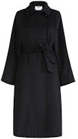 (Women) 'S Max Mara MaxMara Black Belted Long Coat with Collared Neck and Long Sleeves 1016140906002-MANUELA (Women) 'S Max Mara MaxMara Black Belted Long Coat with Collared Neck and Long Sleeves 1016140906002-MANUELA