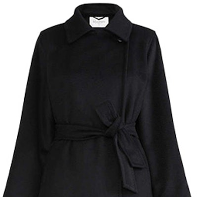 (W) ''S Max Mara MaxMara Mantel Hitam Panjang Berkolar dengan Tali Pinggang dan Lengan Panjang 1016140906002-MANUELA Details for (W) ''S Max Mara MaxMara Mantel Hitam Panjang Berkolar dengan Tali Pinggang dan Lengan Panjang 1016140906002-MANUELA