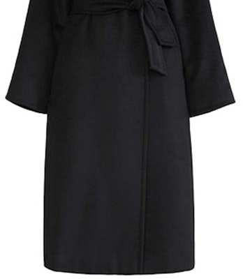 (W) ''S Max Mara MaxMara Mantel Hitam Panjang Berkolar dengan Tali Pinggang dan Lengan Panjang 1016140906002-MANUELA Sizing (W) ''S Max Mara MaxMara Mantel Hitam Panjang Berkolar dengan Tali Pinggang dan Lengan Panjang 1016140906002-MANUELA