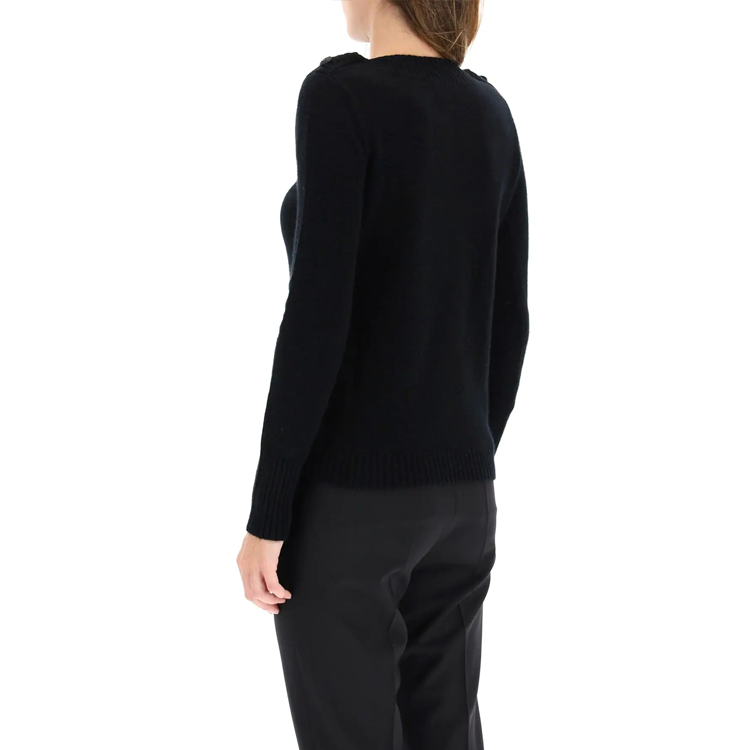 Purchase (W) ''스 막스마라 막스마라 블랙 캐시미어 크루넥 니트 스웨터'' 13660303650-007
