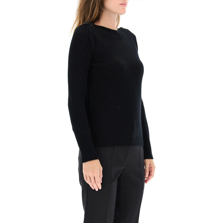 Details for (W) ''스 막스마라 막스마라 블랙 캐시미어 크루넥 니트 스웨터'' 13660303650-007