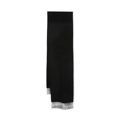 (Women) 'S Max Mara MaxMara Black Fringed Knit Scarf for Women - Black WSDALIA232008