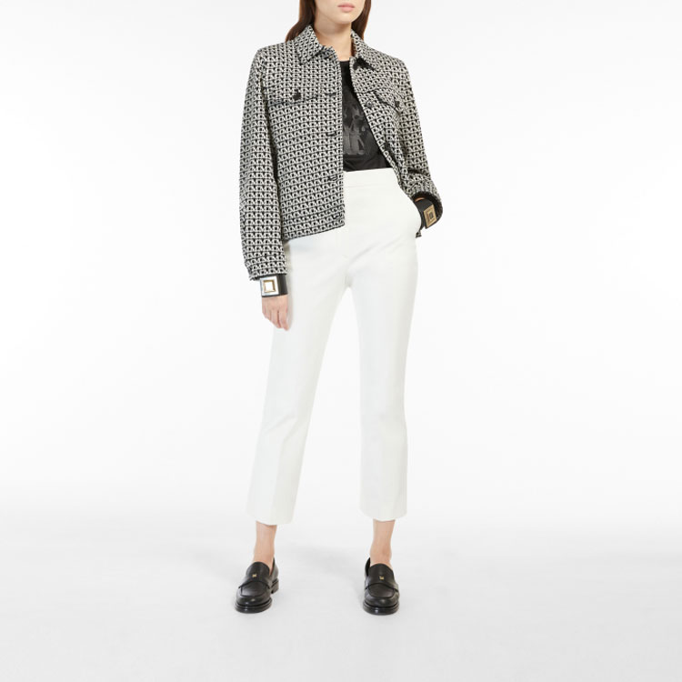 Lookbook (Women) 'S Max Mara MaxMara Black Patterned Single-Breasted Coat 1916022906