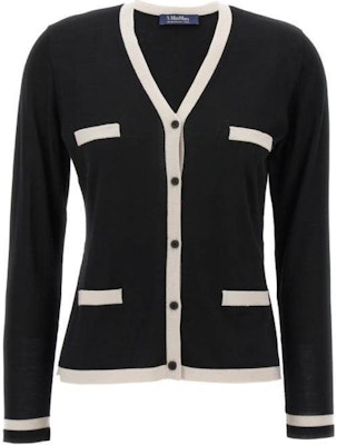 (Women) 'S Max Mara MaxMara Black V-Neck Cardigan Long Sleeve Knitwear POIZON240717957 Order (Women) 'S Max Mara MaxMara Black V-Neck Cardigan Long Sleeve Knitwear POIZON240717957