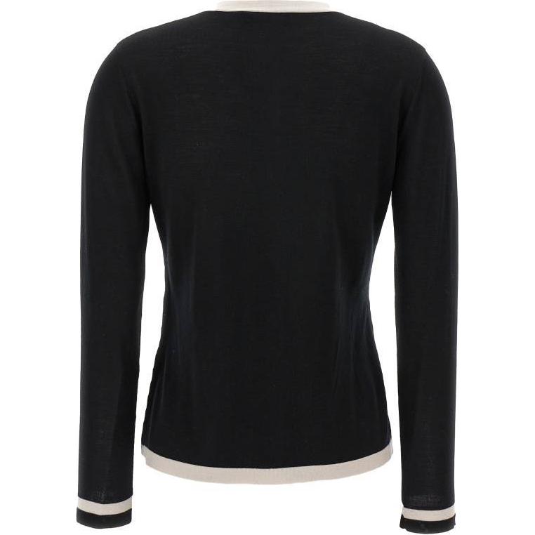 Lookbook (Women) 'S Max Mara MaxMara Black V-Neck Cardigan Long Sleeve Knitwear POIZON240717957
