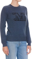 (W) ''S Max Mara MaxMara 藍色羊絨提花Logo圓領毛衣 女裝. 13661029600112003 Purchase (W) ''S Max Mara MaxMara 藍色羊絨提花Logo圓領毛衣 女裝. 13661029600112003