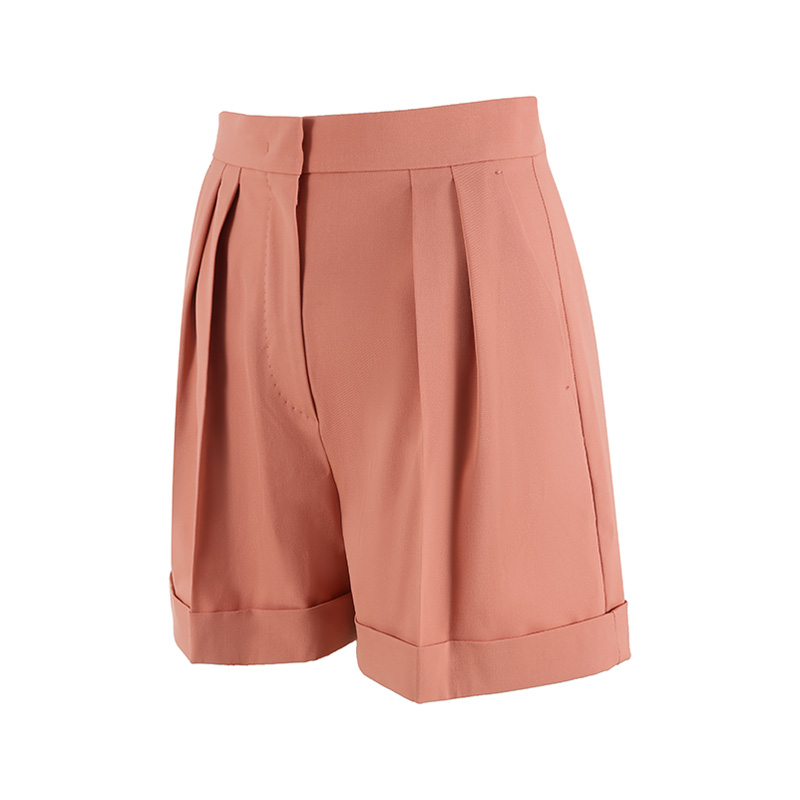 Shop (Women) 'S Max Mara MaxMara Bormida  Casual Loose Fit Zipper Shorts in Orange Pink. 1146013906003-BORMIDA