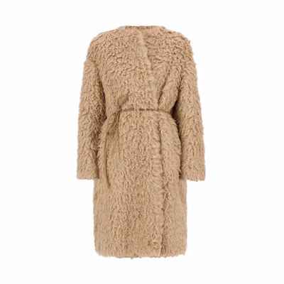(Women) 'S Max Mara MaxMara Bosso Alpaca Wool Mid-length Coat Camel Color. 6016231306002-BOSSO