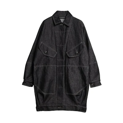 (Women) 'S Max Mara MaxMara Break Series Black Oversized Mid-Length Denim Jacket. 1081012206002-BREAK