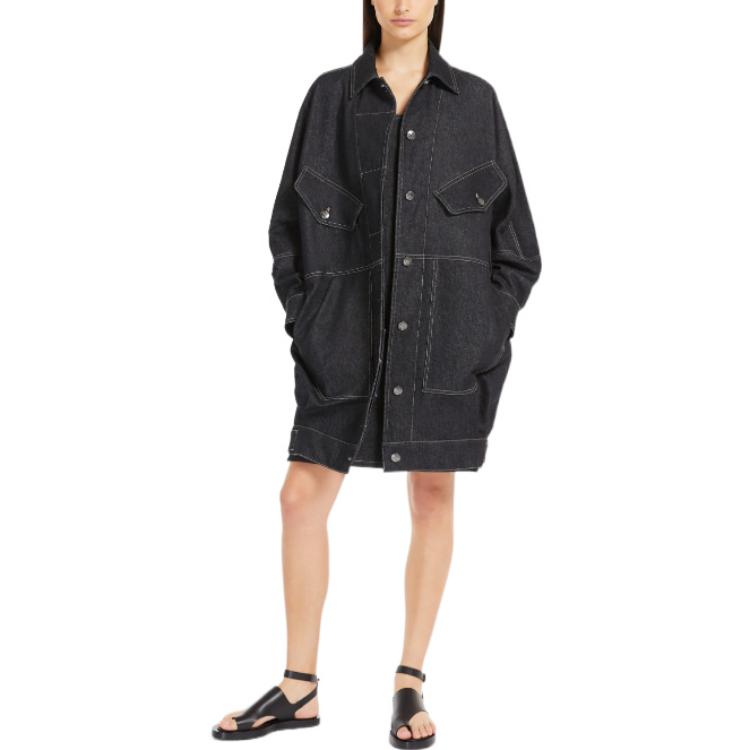 (Women) 'S Max Mara MaxMara Break Series  Black Oversized Mid-Length Denim Jacket. 1081012206002-BREAK 圖 3