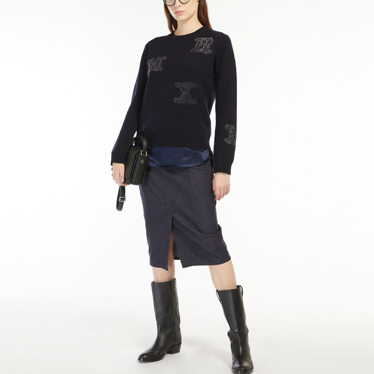 Lookbook (Women) 'S Max Mara MaxMara Bric Pencil Denim Midi Skirt Women’s Blue 1106022906001-BRIC