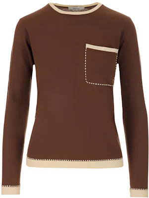 (W) ''S Max Mara MaxMara 棕色羊绒胸袋长袖针织衫。 13660319600006-020 Buy (W) ''S Max Mara MaxMara 棕色羊绒胸袋长袖针织衫。 13660319600006-020