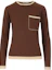 Buy (W) ''S Max Mara MaxMara 棕色羊绒胸袋长袖针织衫。 13660319600006-020