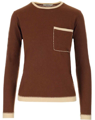 (W) ''S Max Mara MaxMara 棕色羊绒胸袋长袖针织衫。 13660319600006-020 Order (W) ''S Max Mara MaxMara 棕色羊绒胸袋长袖针织衫。 13660319600006-020