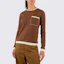 Purchase (W) ''S Max Mara MaxMara 棕色羊绒胸袋长袖针织衫。 13660319600006-020