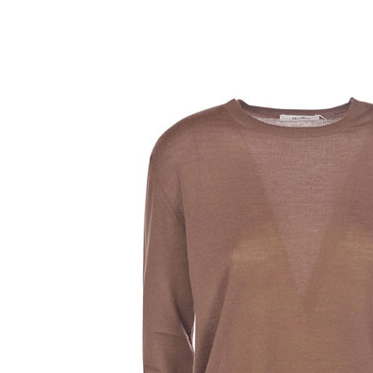 Shop (W) ''스 막스마라 막스마라 브라운 라운드넥 긴팔 캐시미어 니트 스웨터'' 13661319600012-MARGO