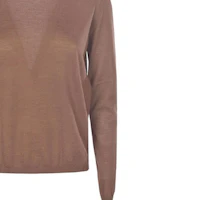 Details for (W) ''S Max Mara MaxMara 棕色圓領長袖直筒羊絨毛衣 13661319600012-MARGO