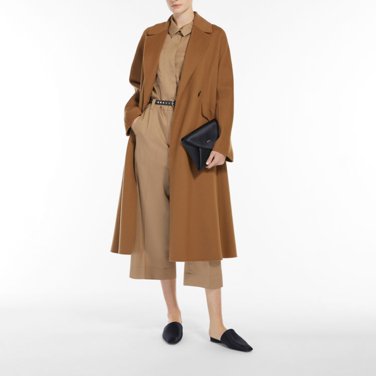 (Women) 'S Max Mara MaxMara Brown Solid Belted Straight Coat 9016082906 圖 3