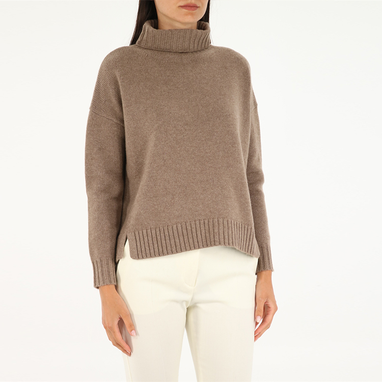 Shop (W) ''S Max Mara MaxMara 棕色高领羊毛宽松毛衣套头衫 13661113600-12110-007