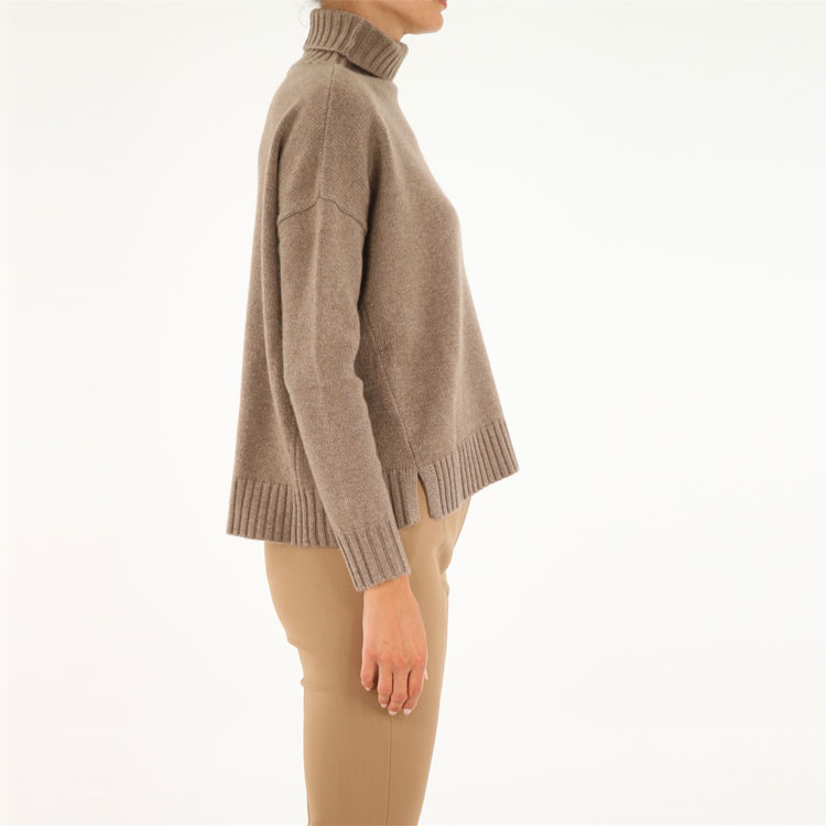 Sizing (W) ''S Max Mara MaxMara 棕色高领羊毛宽松毛衣套头衫 13661113600-12110-007