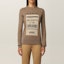 Purchase (W) S Max Mara 棕色羊毛针织字母刺绣毛衣. 13661813600-018