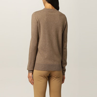 (Women) 'S Max Mara MaxMara Brown Wool Knit Pullover Sweater with Letter Embroidery. 13661813600-018 Details for (Women) 'S Max Mara MaxMara Brown Wool Knit Pullover Sweater with Letter Embroidery. 13661813600-018