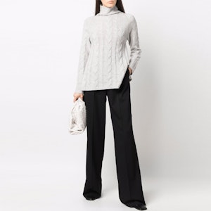 (W) ''S Max Mara MaxMara 女款灰色麻花針織套頭毛衣 93661913600-HAZEL002 Lookbook (W) ''S Max Mara MaxMara 女款灰色麻花針織套頭毛衣 93661913600-HAZEL002