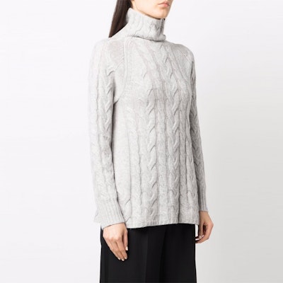 (Women) 'S Max Mara MaxMara Cable Knit Pullover Sweater Women’s Grey 93661913600-HAZEL002 Shop (Women) 'S Max Mara MaxMara Cable Knit Pullover Sweater Women’s Grey 93661913600-HAZEL002