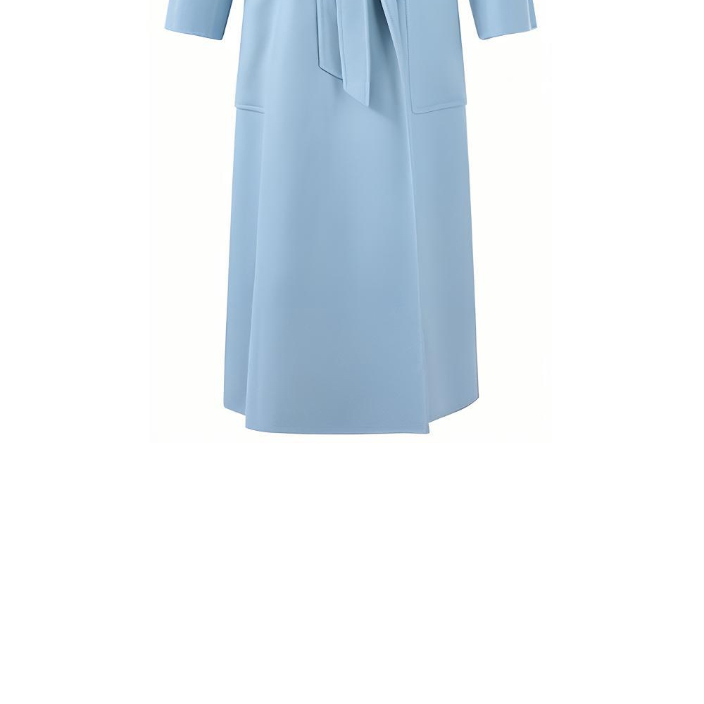 Sizing (W) ''Max Mara Cadmio Kot Panjang Biru Muda dengan Poket Besar Boleh Tanggal''. 2310111306007-CADMIO