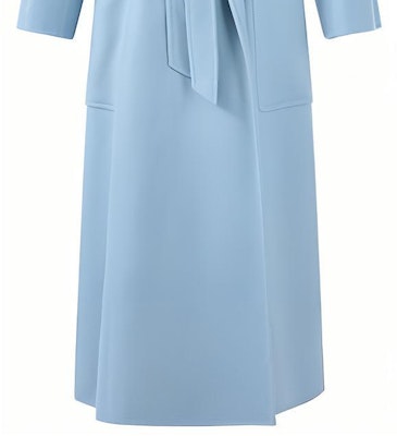 (W) ''Max Mara Cadmio Kot Panjang Biru Muda dengan Poket Besar Boleh Tanggal''. 2310111306007-CADMIO Sizing (W) ''Max Mara Cadmio Kot Panjang Biru Muda dengan Poket Besar Boleh Tanggal''. 2310111306007-CADMIO