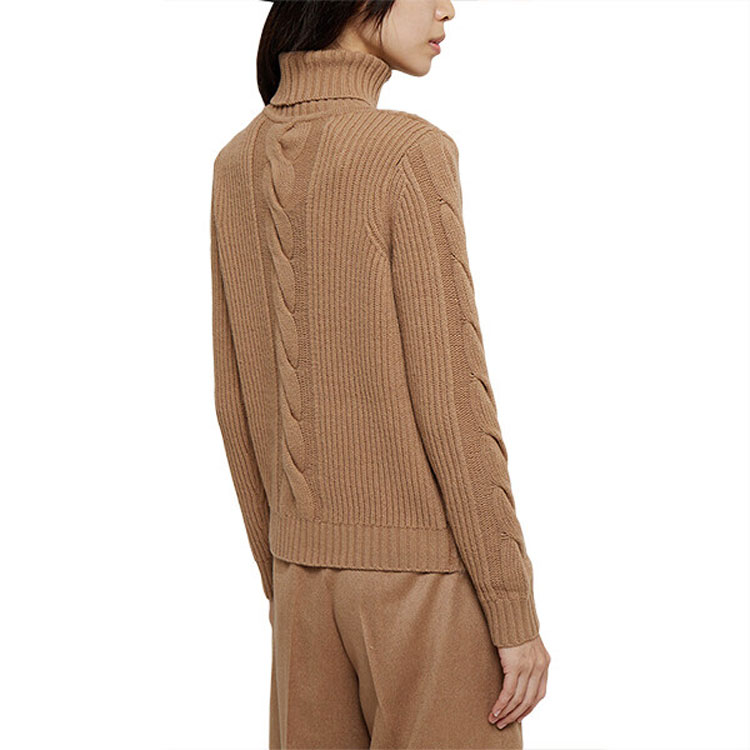 Details for (W) S Max Mara MaxMara 驼色羊毛混纺高领毛衣 13660693600-002