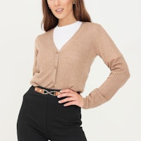 (W) ''S Max Mara MaxMara駝色羊毛針織V領毛衣休閒風格 63460219600-004 Purchase (W) ''S Max Mara MaxMara駝色羊毛針織V領毛衣休閒風格 63460219600-004