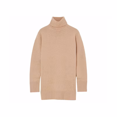 (Women) 'S Max Mara MaxMara Camel Wool Turtleneck Sweater 136602036002-NASTRO