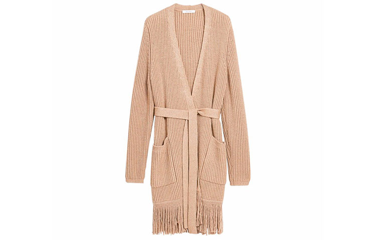 (Women) 'S Max Mara MaxMara Cashmere Fringe Waist Sweater Light Brown 13461003670-001