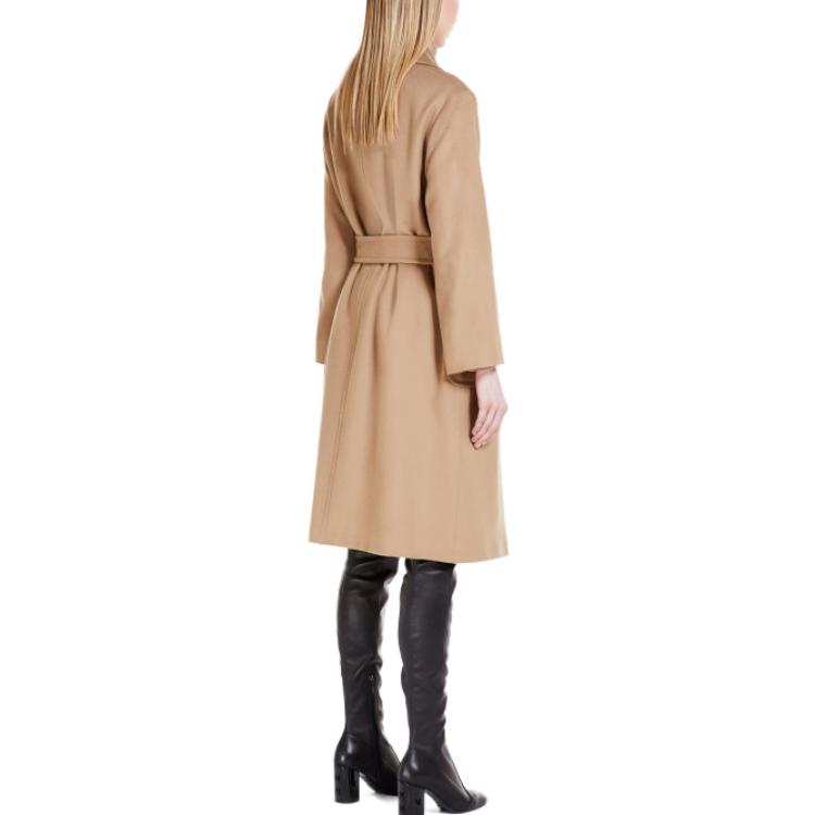 Shop (W) ''S Max Mara MaxMara 休閒中長款腰帶大衣 單色駝色 6016173306