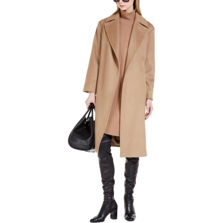 Purchase (W) ''S Max Mara MaxMara 休閒中長款腰帶大衣 單色駝色 6016173306