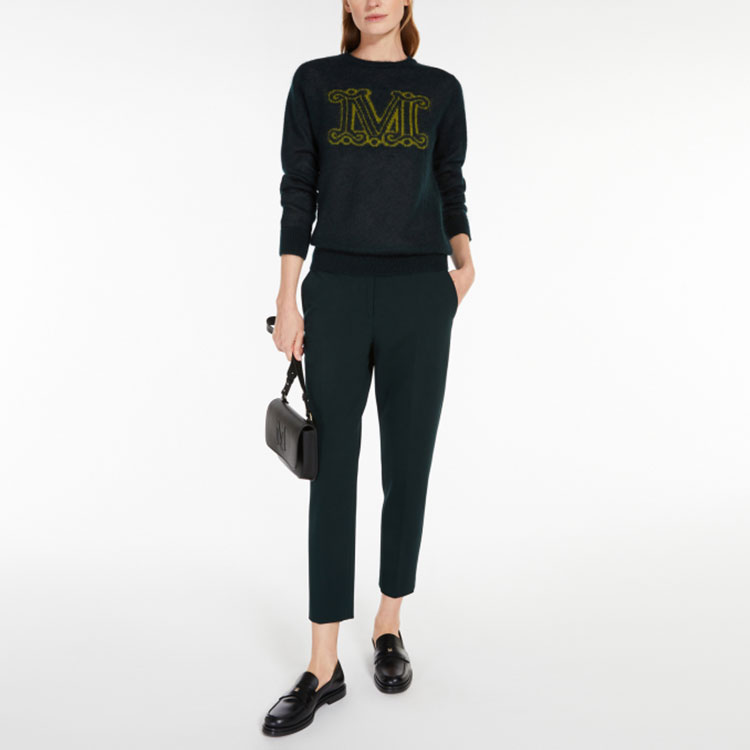 (Women) 'S Max Mara MaxMara Chantal Logo Jacquard Knit Sweater Green -  Round Neck Pullover. 1366022306023-CHANTAL 圖 3