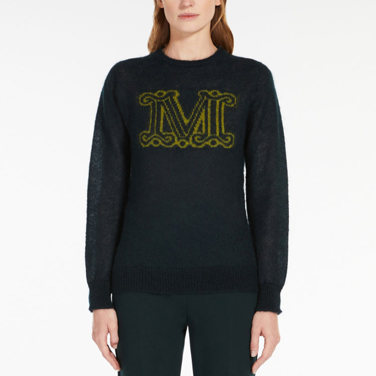 (Women) 'S Max Mara MaxMara Chantal Logo Jacquard Knit Sweater Green -  Round Neck Pullover. 1366022306023-CHANTAL 圖 4