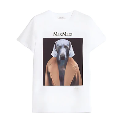 (Women) 'S Max Mara MaxMara Cipria Graphic Print Short Sleeve Crewneck T-Shirt White - Women’s 1946074106016-CIPRIA