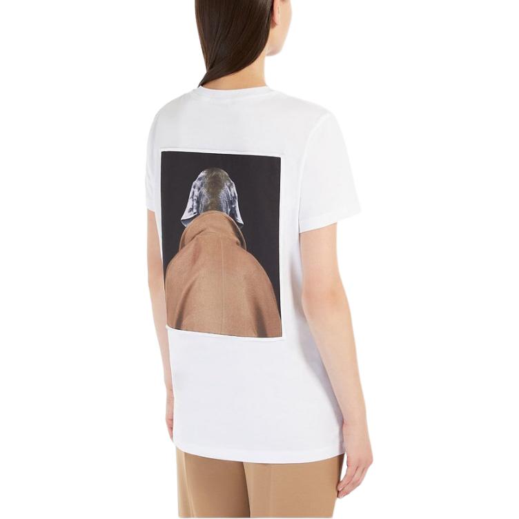 Purchase (Women) 'S Max Mara MaxMara Cipria Graphic Print Short Sleeve Crewneck T-Shirt White - Women’s 1946074106016-CIPRIA