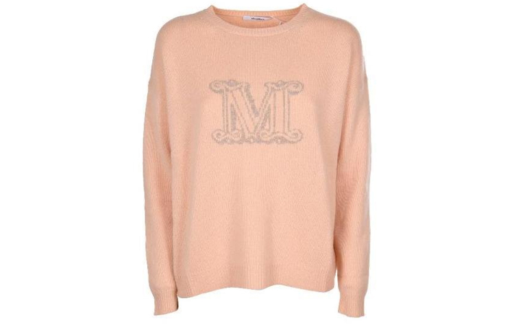 Order (W) Jersey Clásico de Cashmere ''S Max Mara Logo M Cuello Redondo en Rosa Malva. 13660299600-011
