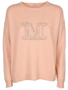 (W) Jersey Clásico de Cashmere ''S Max Mara Logo M Cuello Redondo en Rosa Malva. 13660299600-011 Order (W) Jersey Clásico de Cashmere ''S Max Mara Logo M Cuello Redondo en Rosa Malva. 13660299600-011