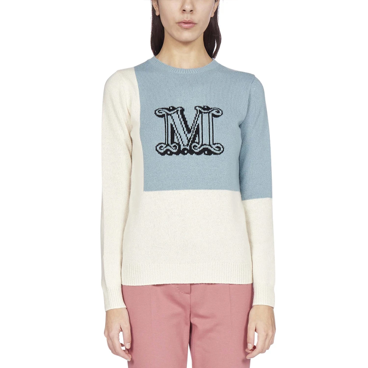 Shop (W) ''S Max Mara MaxMara 拼色羊絨毛衣 米色 13610311600-012