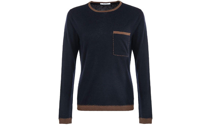 (Women) 'S Max Mara MaxMara Colorblock Pullover Knit Sweater - Dark Blue 13660319600RADA-013