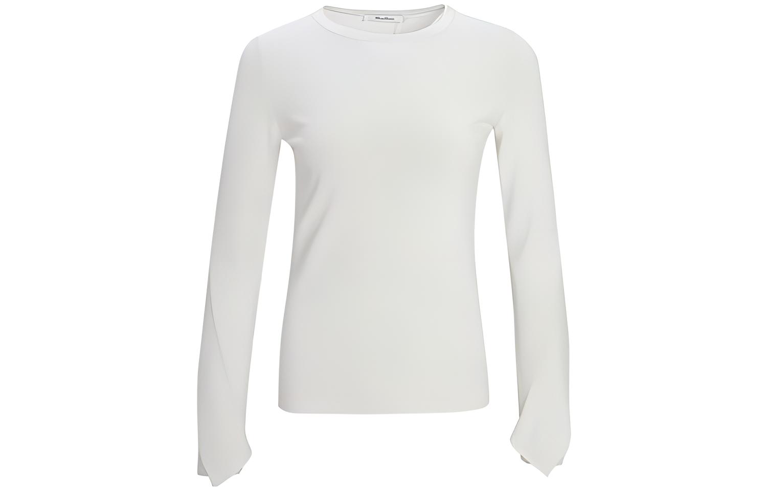 (Women) 'S Max Mara MaxMara Crew Neck Long Sleeve T-Shirt Off-White 13661109600001-ARABBA