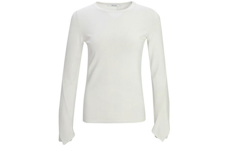Order (W) ''S マックスマーラ MaxMara クルーネック ロングスリーブ Tシャツ オフホワイト 13661109600001-ARABBA