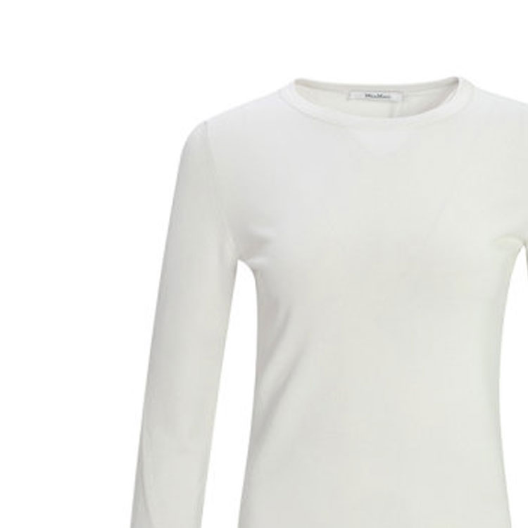 Shop (W) ''S マックスマーラ MaxMara クルーネック ロングスリーブ Tシャツ オフホワイト 13661109600001-ARABBA