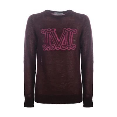 (Women) 'S Max Mara MaxMara Crewneck Loose Fit Sweater Women’s Purple Red CHANTAL-021